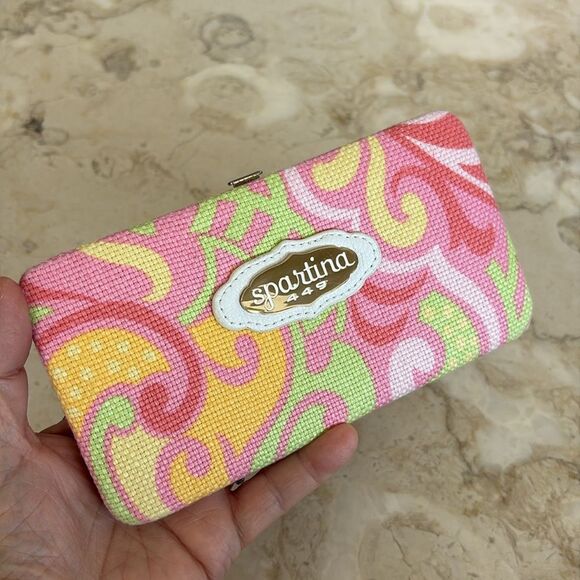 NWT Spartina 459 Sea Island Linen & Leather Wallet - Picture 4 of 8